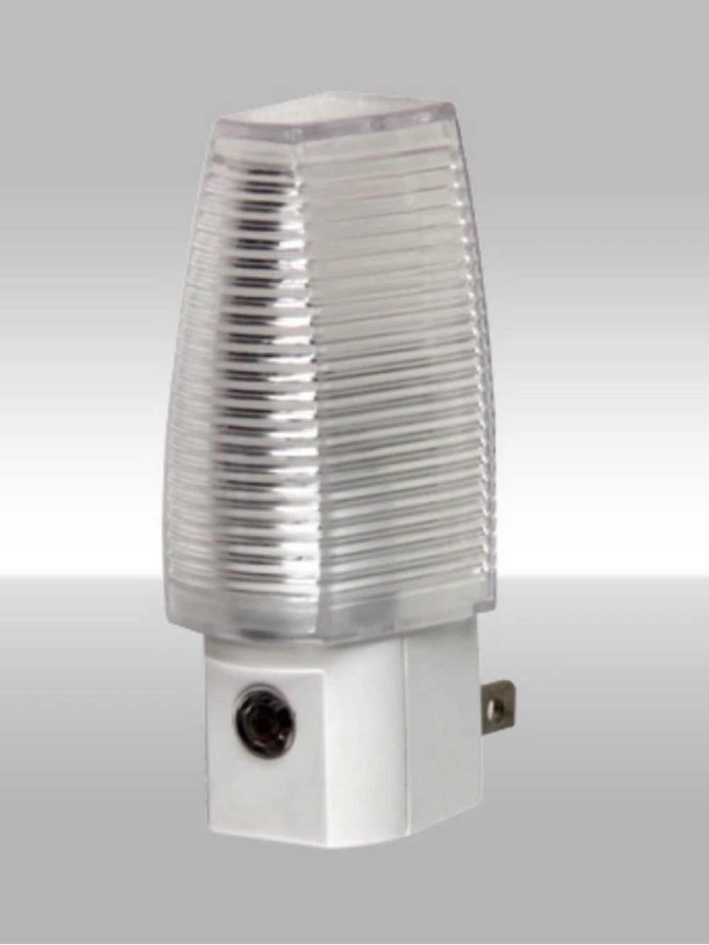 Compact White Night Light with Clear Plastic Cover